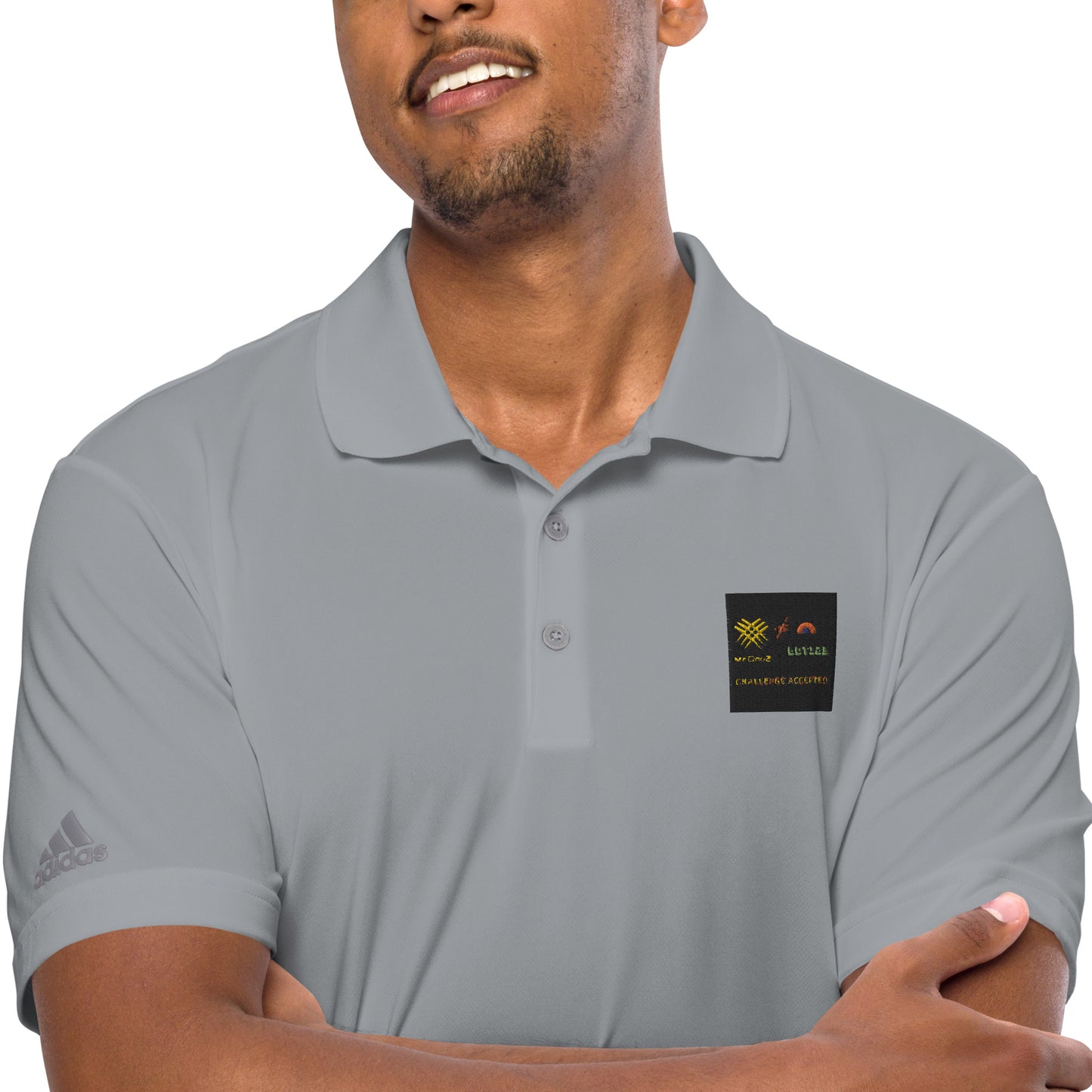 adidas performance polo shirt (Challenge Accepted Logo)