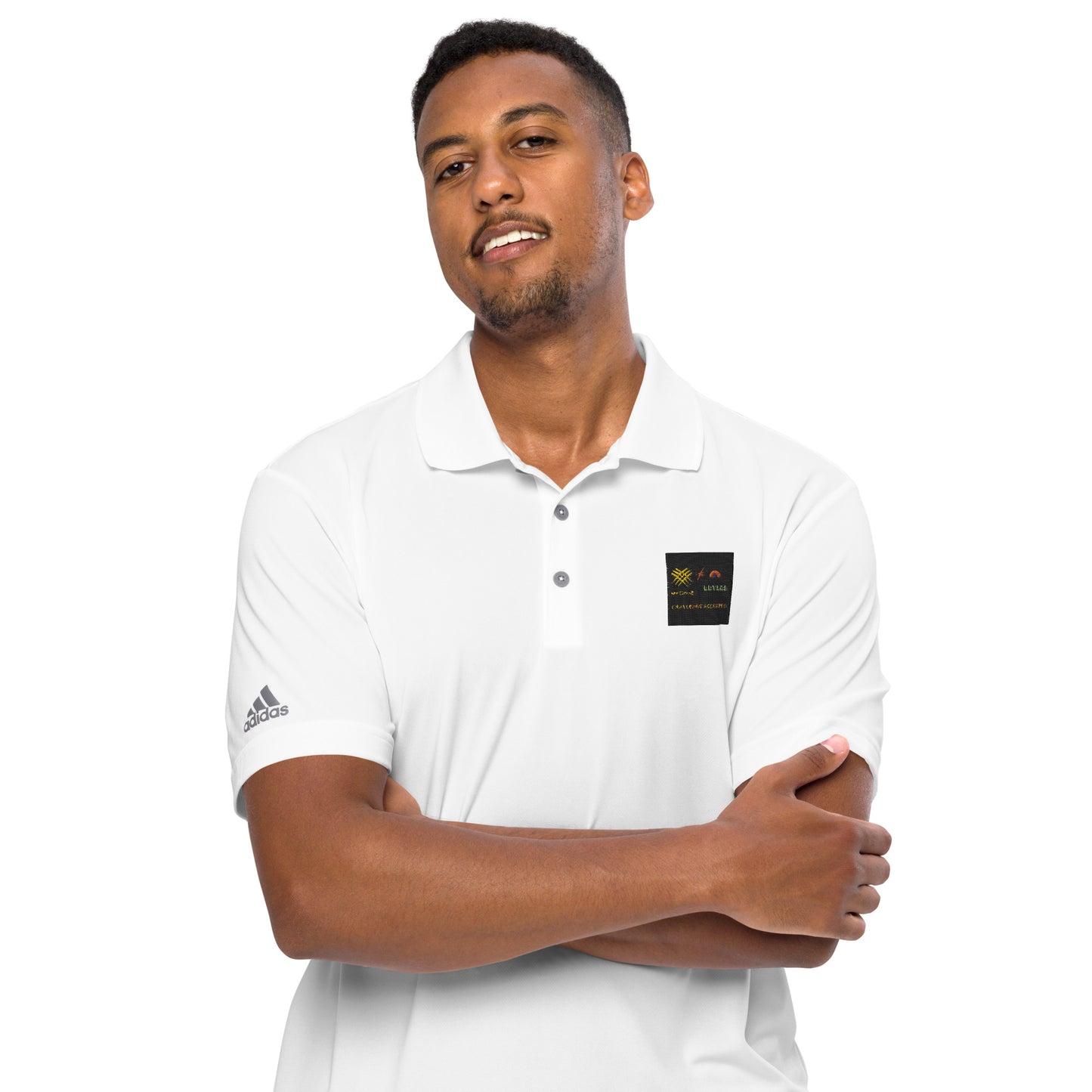 adidas performance polo shirt (Challenge Accepted Logo)