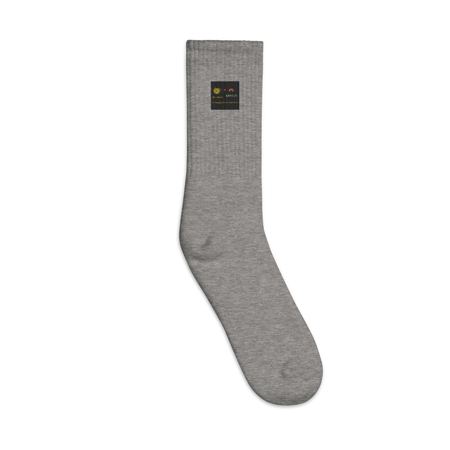 Embroidered socks (challenge accepted logo)