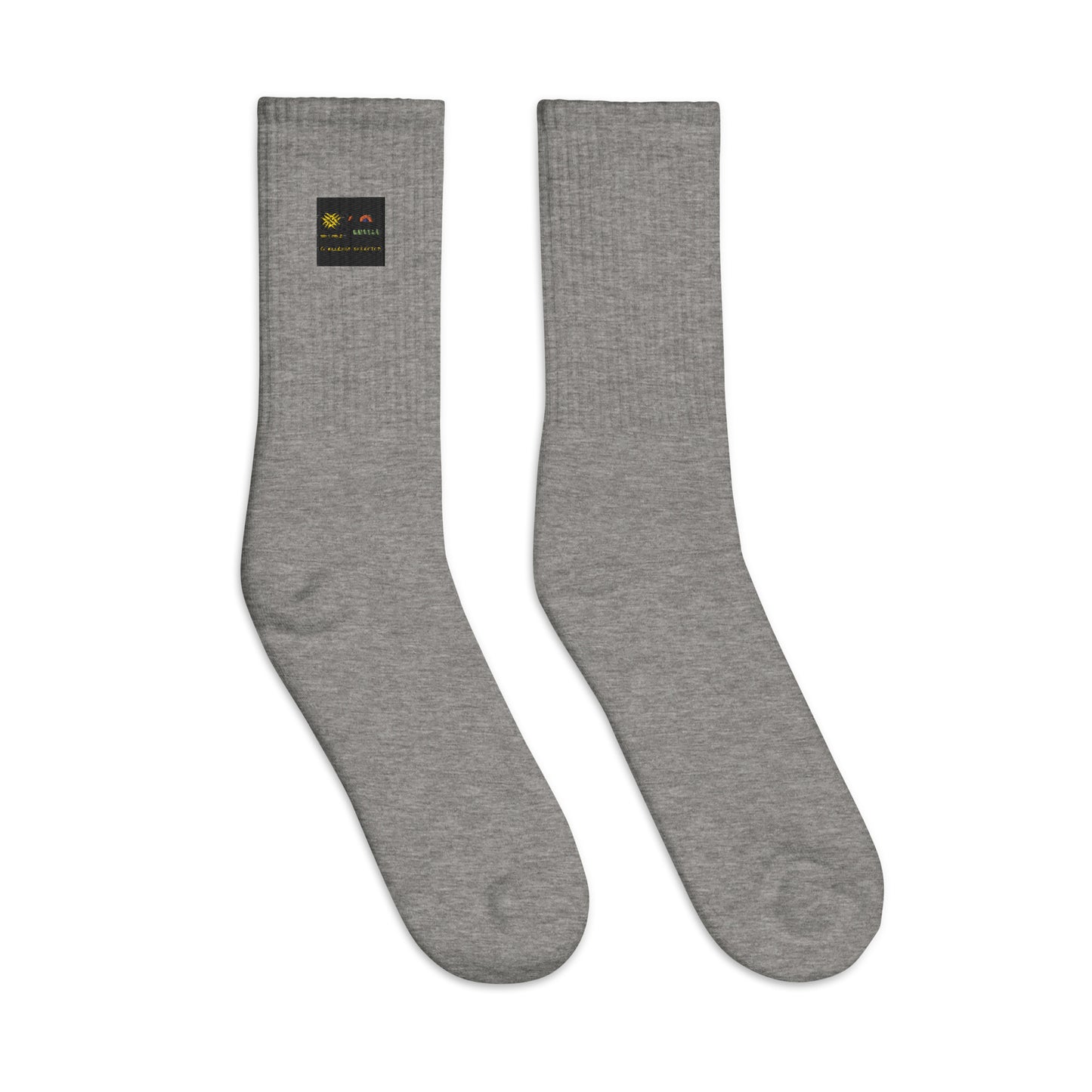 Embroidered socks (challenge accepted logo)