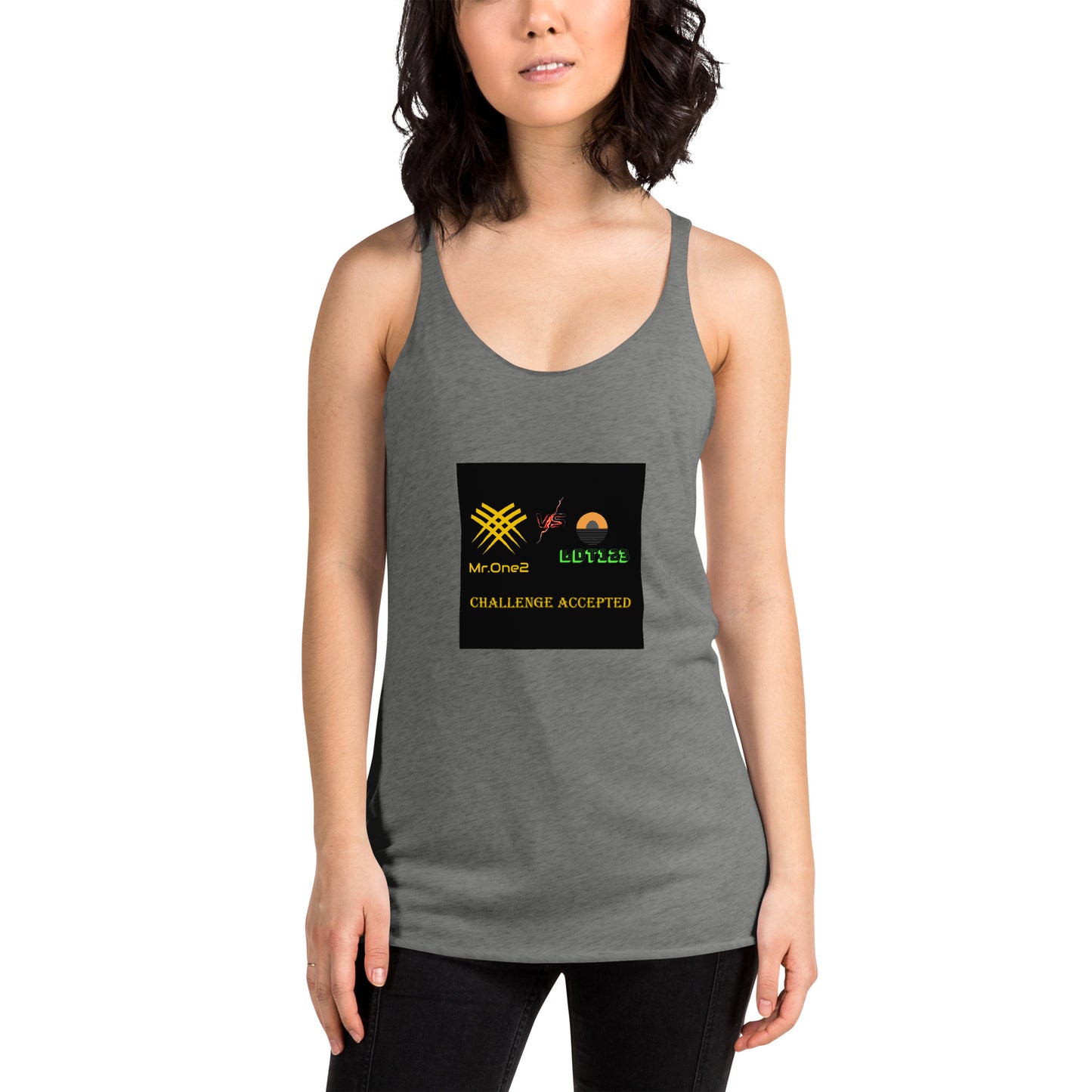 Women's Racerback Tank (challenge Accepted logo)